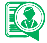 a green and white logo